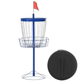 Disc Golf Catcher 24-Chain Portable Lightweight with Carry Bag Blue for Outdoor Pursuits