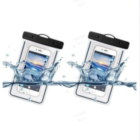 2 Packs Waterproof Phone Pouch For Drifting Diving Swimming, Underwater Dry Bag Case Cover For Phone (Option: Black)