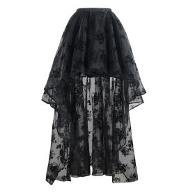 Korean-style Embroidered Floor-length Bridal Wedding Dress Long Sleeve Lace Slim-fit Slimming Irregular Half-length (Option: Black-S)