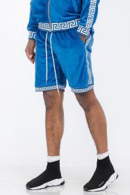 Status Print Velour Shorts Suede Shorts (Color: BLACK GOLD, size: 2XL)