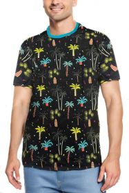 Allover Print Short Sleeve Tshirt (Color: AP05, size: S)