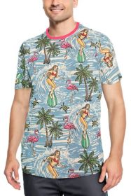 Allover Print Short Sleeve Tshirt (Color: AP04, size: M)