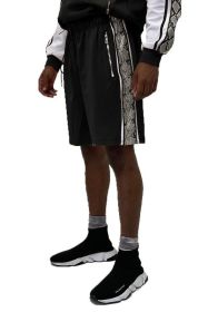 SNAKE PRINT SHORTS (Color: Black, size: XL)
