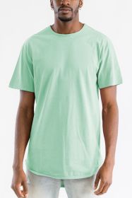 Extended Scallop Round Neck Tshirt (Color: JADE, size: S)