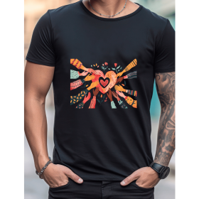 Celebrate in Style with This 100% Cotton Men's Valentine's Day Tee (Style: 77)