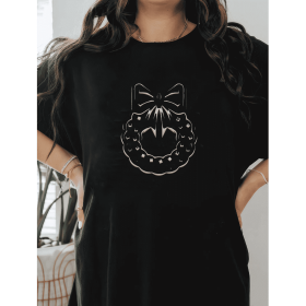 Casual Women's Cotton T-Shirt with Bow Detail - Trendy and Comfortable for Every Season (Style: 310)