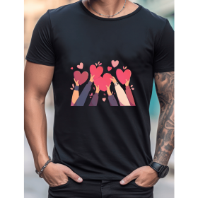 Celebrate in Style with This 100% Cotton Men's Valentine's Day Tee (Style: 156)