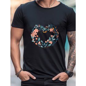 Celebrate in Style with This 100% Cotton Men's Valentine's Day Tee (Style: 123)