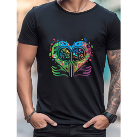 Celebrate in Style with This 100% Cotton Men's Valentine's Day Tee (Style: 176)