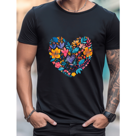 Celebrate in Style with This 100% Cotton Men's Valentine's Day Tee (Style: 142)