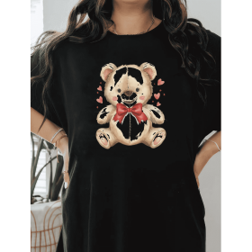 Casual Women's Cotton T-Shirt with Bow Detail - Trendy and Comfortable for Every Season (Style: 195)